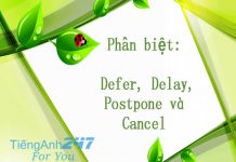 Phân biệt cancel, postpone, delay và defer